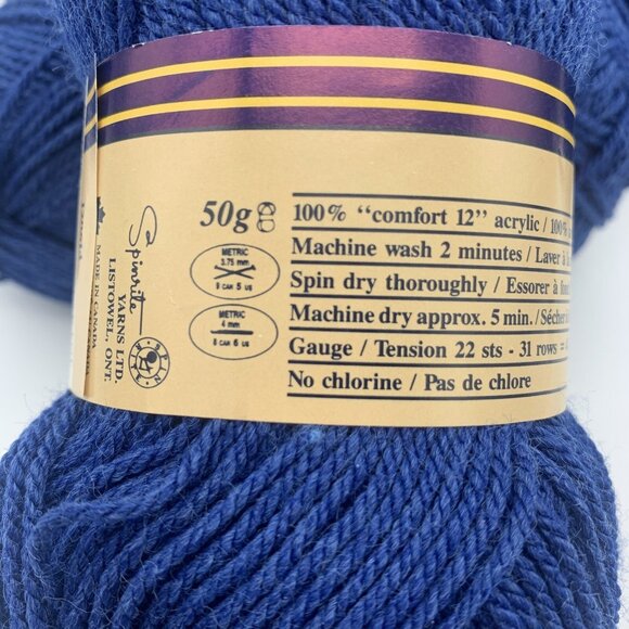 Bouquet Indigo Comfort Yarn Dark Blue  100% Acrylic 5 50g Skeins + - Picture 4 of 5